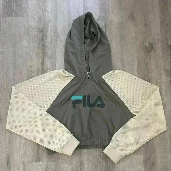 FILA Crop Hoodie Size L - Picture 1 of 8
